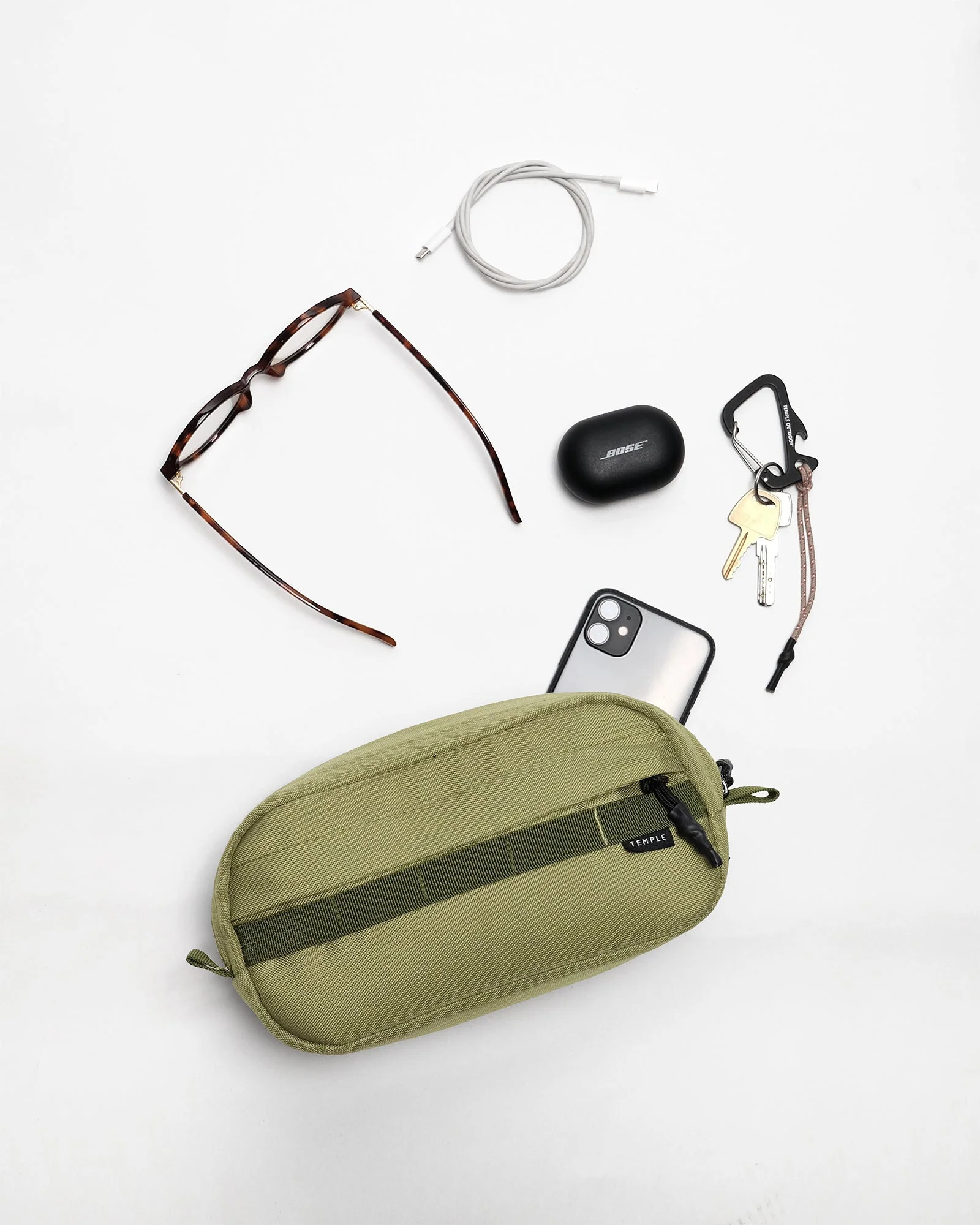 Cross Body Bag - Olive Green - Image 3